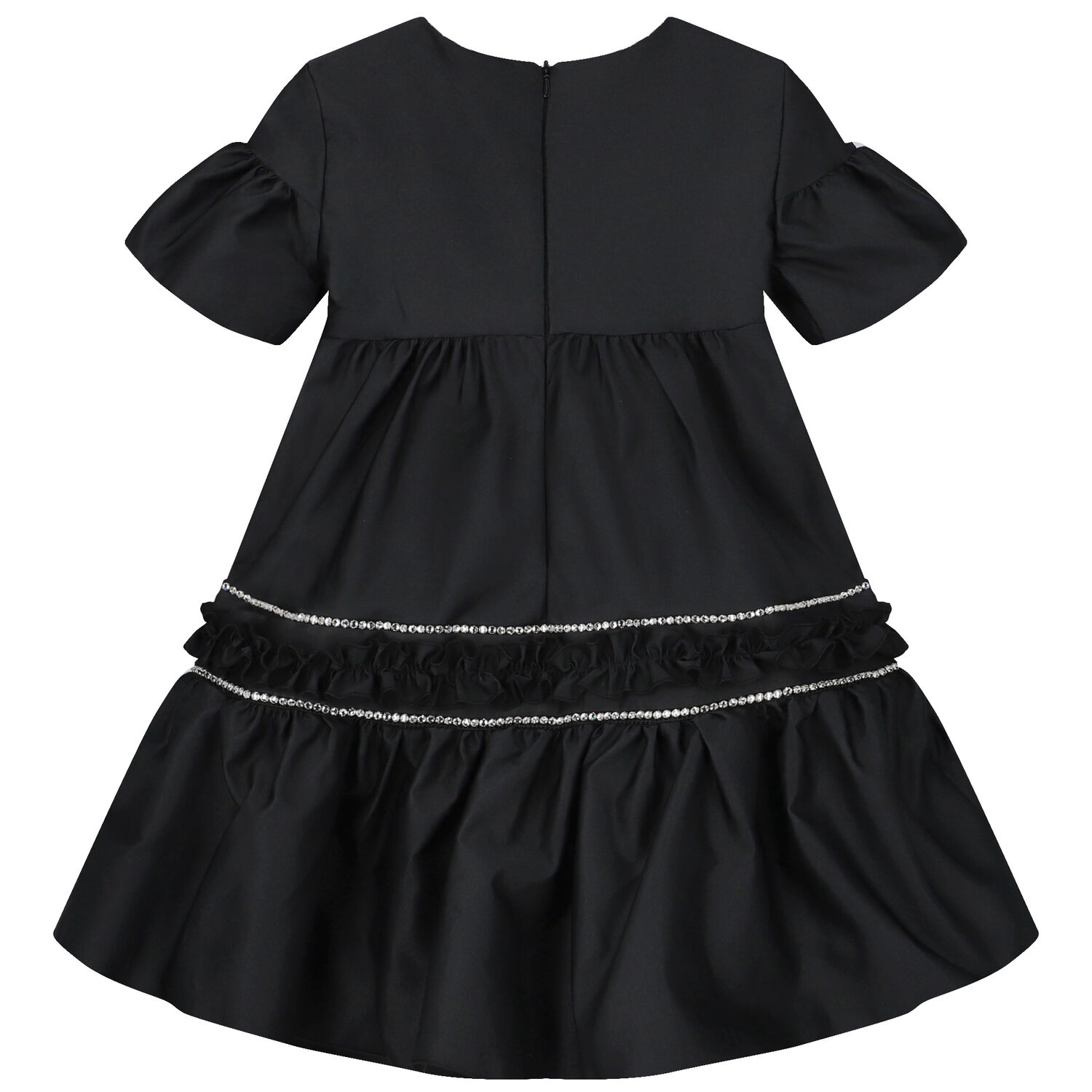 Girls Black Embellished Dress, 2, hi-res image number null